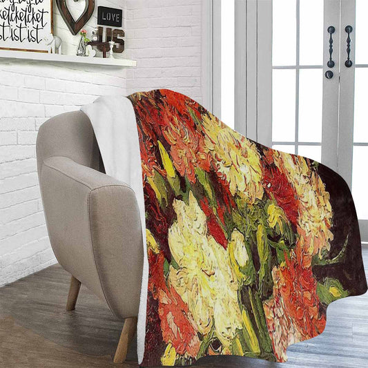 Vintage Floral BLANKET, LARGE 60 in x 80 in, Design 33 C50