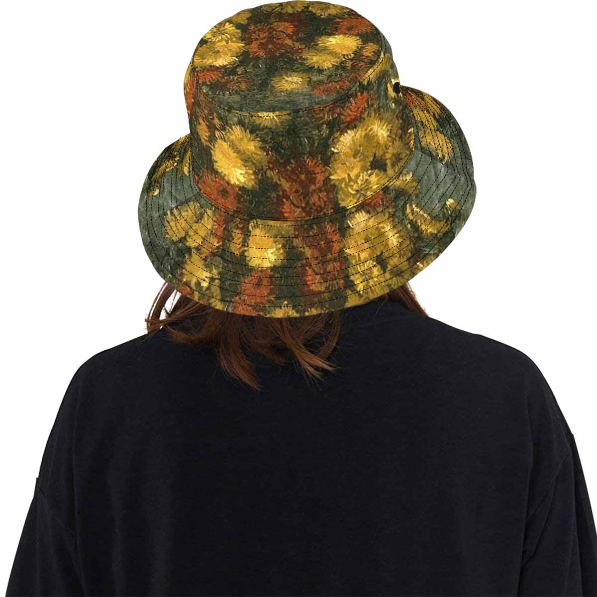 Vintage floral unisex bucket boonie Hat, outdoors hat, Design 28
