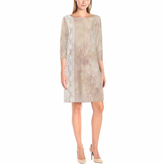 Victorian printed lace loose dress, Design 35