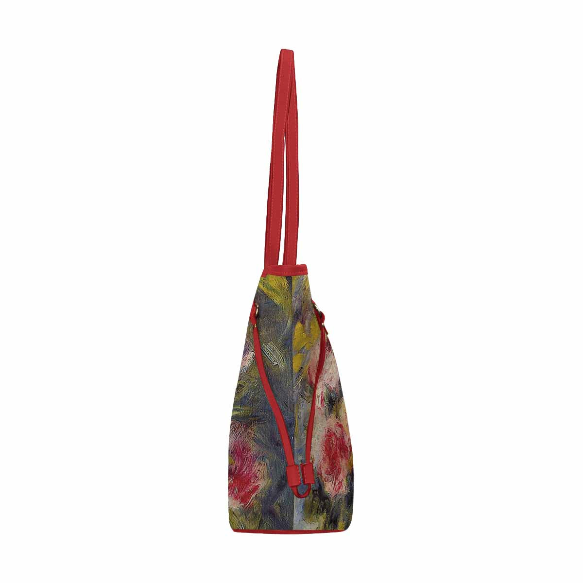 Vintage Floral Handbag, Classic Handbag, Mod 1695361 Design 26 RED TRIM