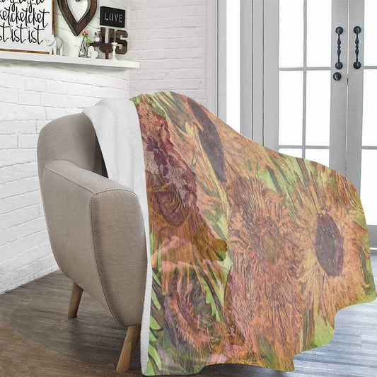 Vintage Floral BLANKET, LARGE 60 in x 80 in, Design 48xx C50