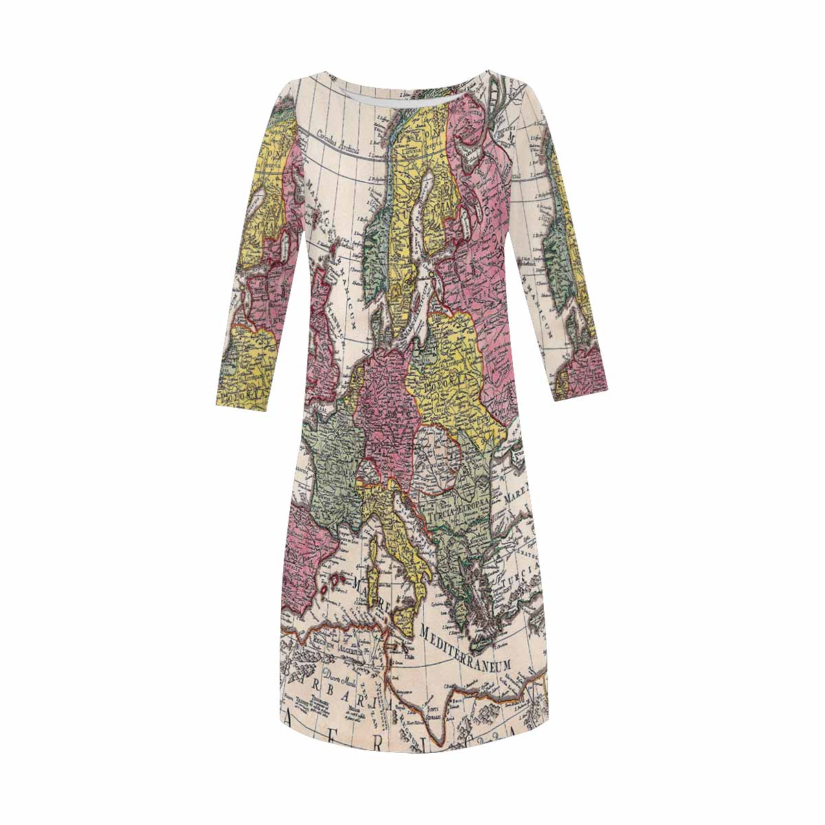 Antique Map loose dress, MODEL 29532, design 38