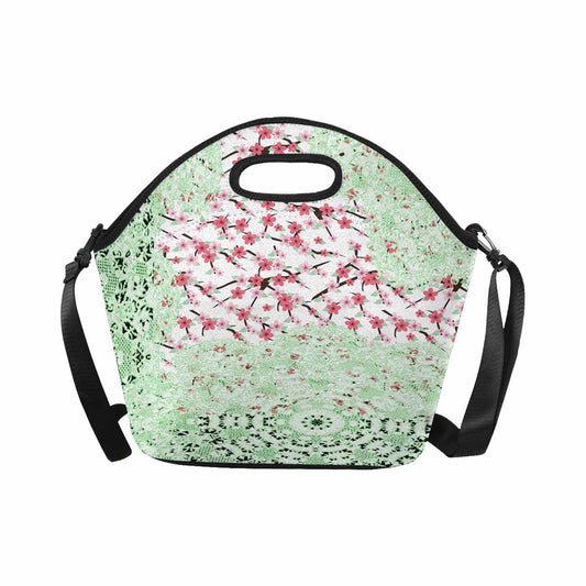 Victorian lace print insulated lunch bag, design 10