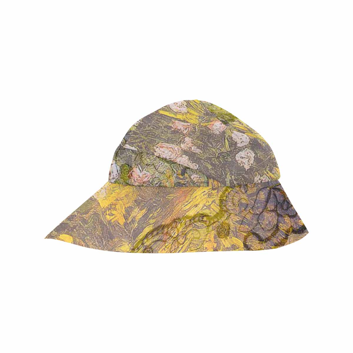 Vintage floral wide brim sunvisor Hat, outdoors hat, Design 05x