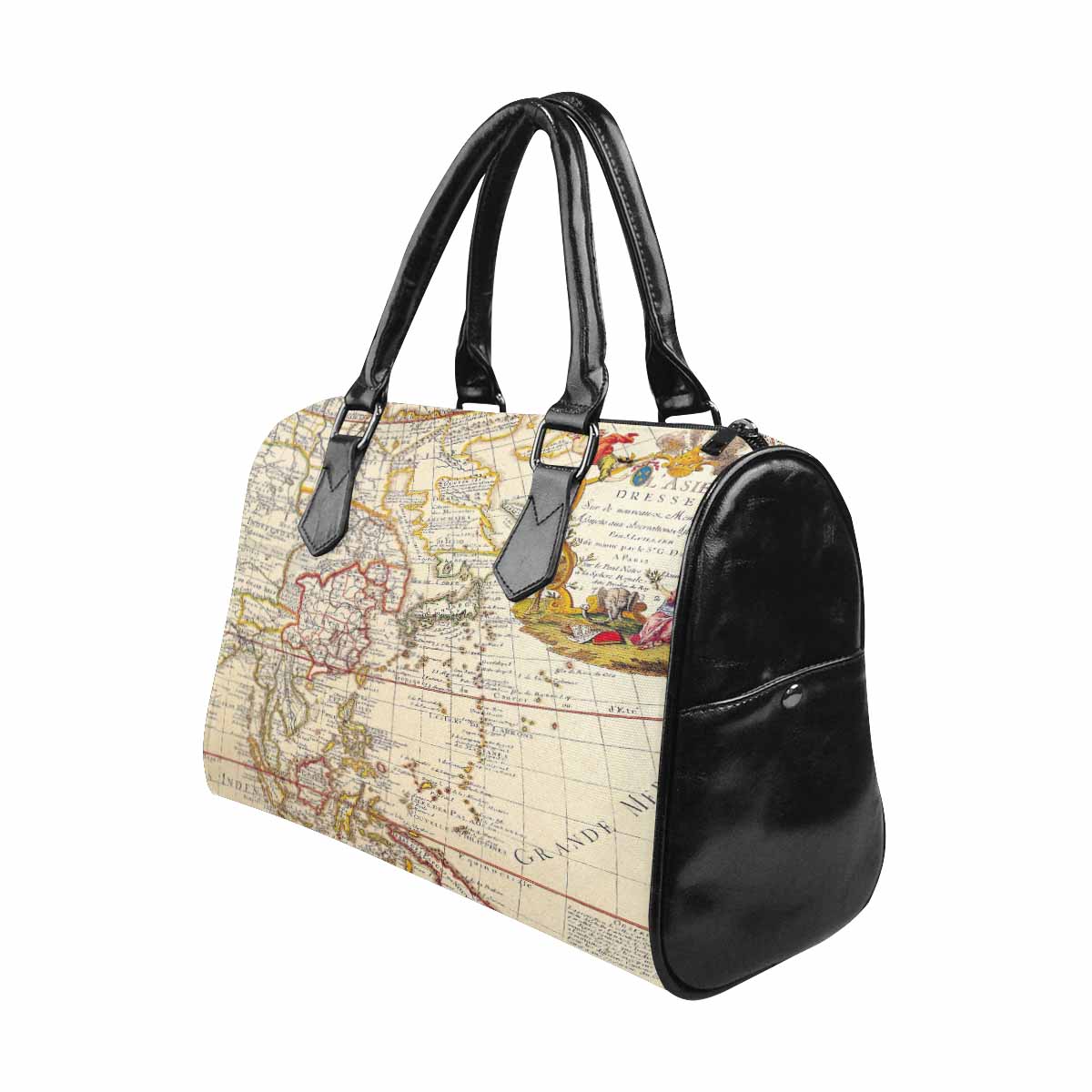 Antique Map design Boston handbag, Model 1695321, Design 10