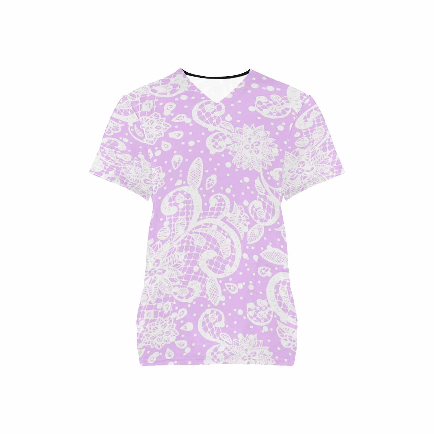 Victorian lace print professional scrubs, nurses scrub, unisex, design 06