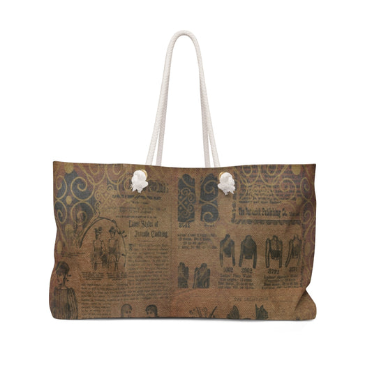 Antique General print weekender bag, casual tote, design 39