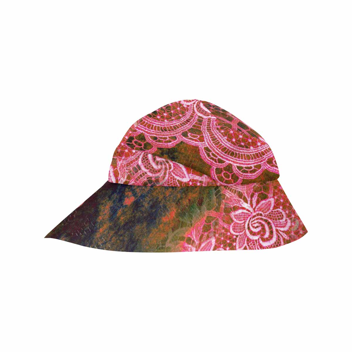 Victorian lace print, wide brim sunvisor Hat, outdoors hat, design 32