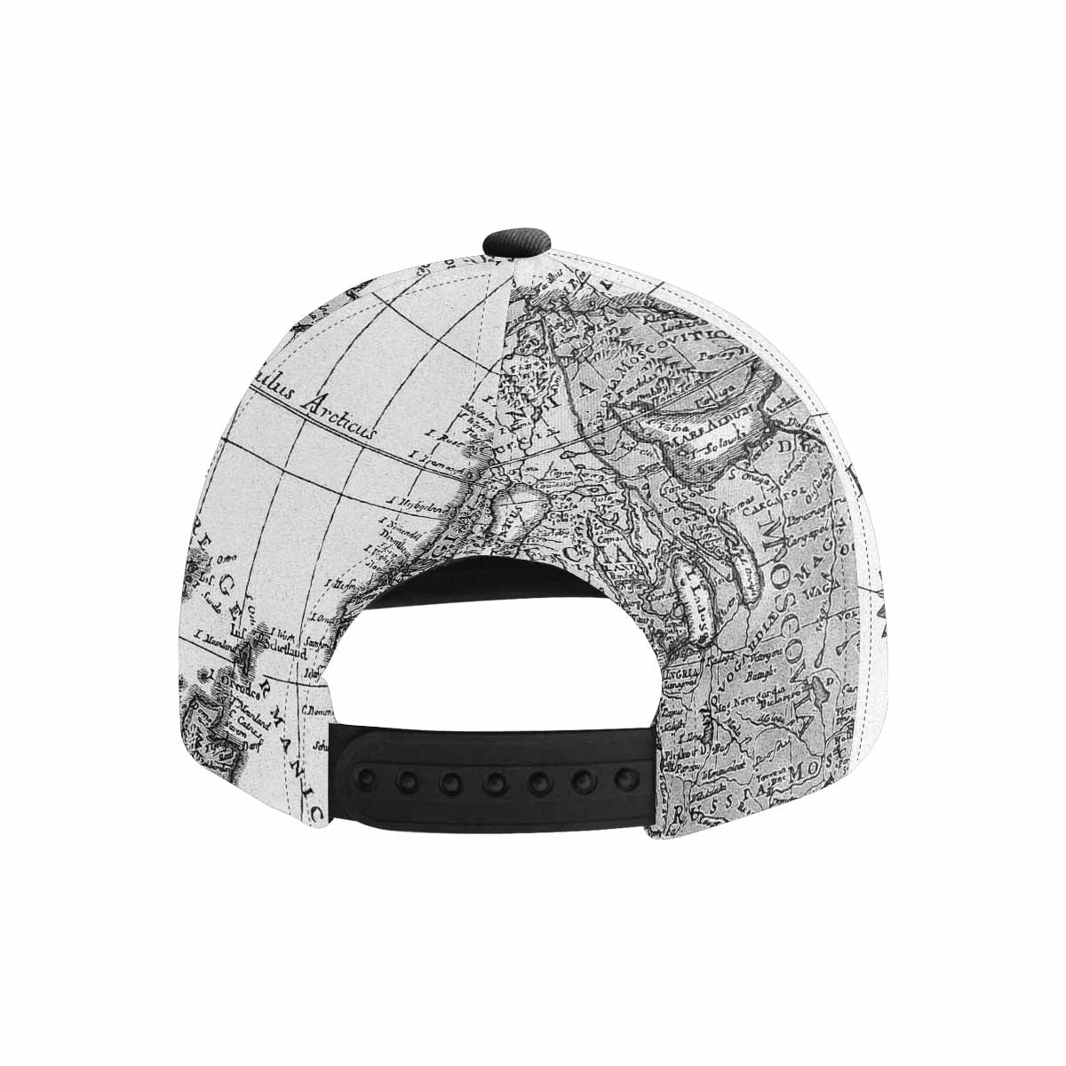 Antique Map design mens or womens deep snapback cap, trucker hat, Design 41