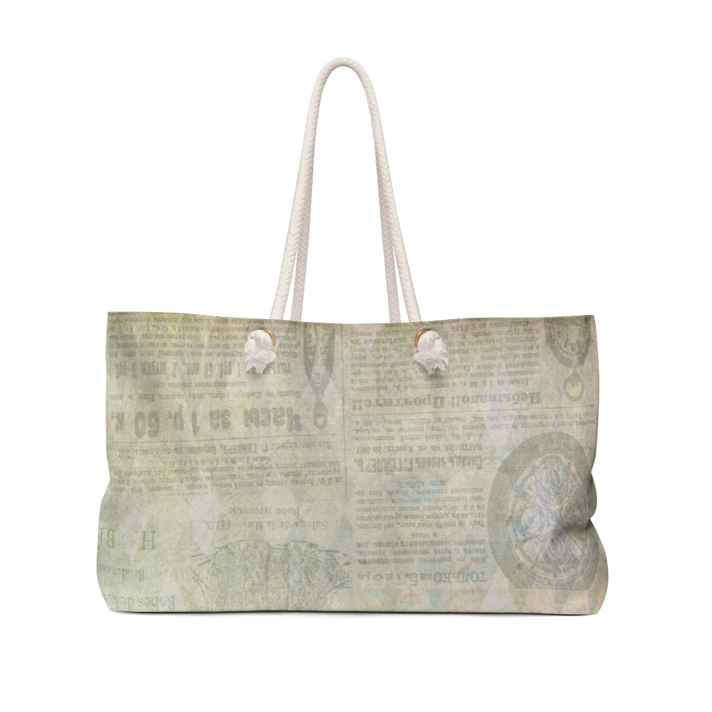 Antique General print weekender bag, casual tote, design 27