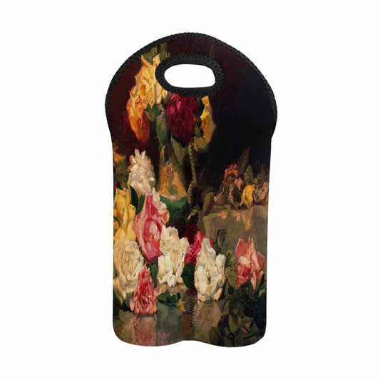 Vintage floral 2 bottle wine bag, Design 37