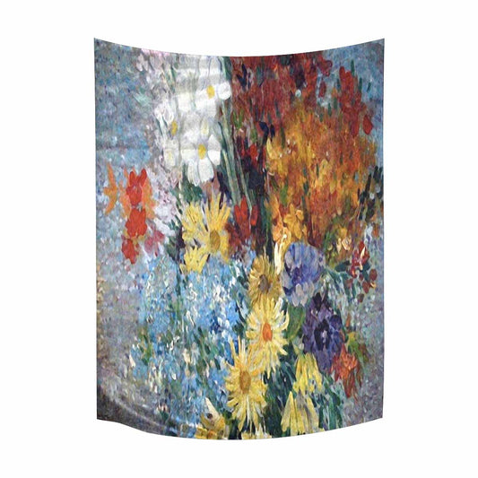 Vintage floral TAPESTRY, LARGE 60 x 80 in, Vertical, Design 41