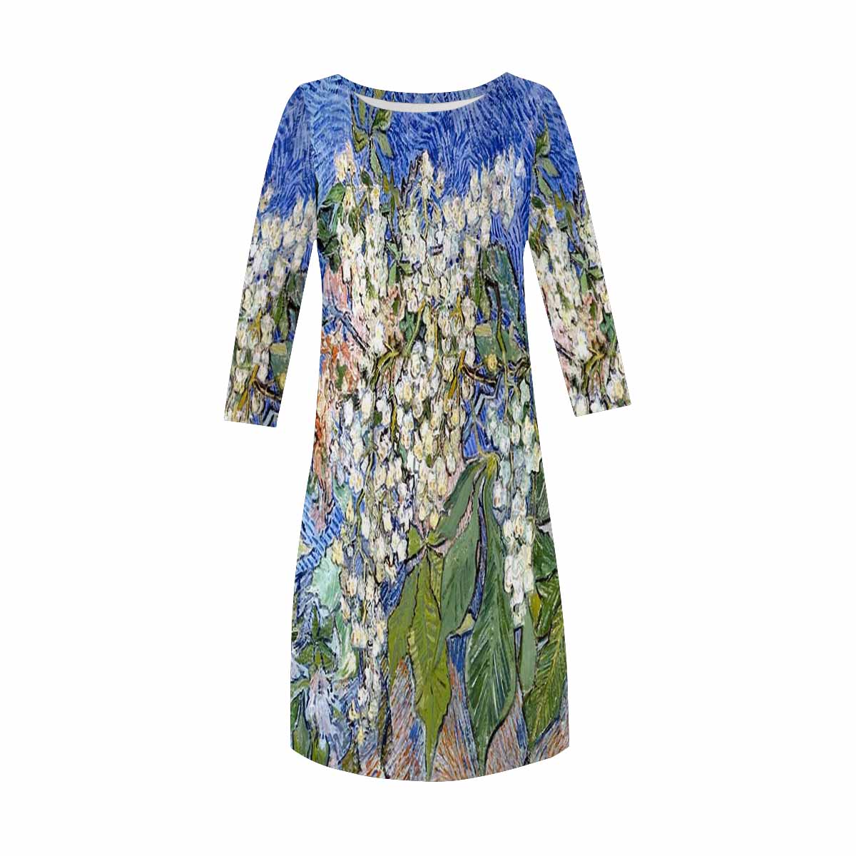 Vintage floral loose dress, XS to 3X plus size, model D29532 Design 04