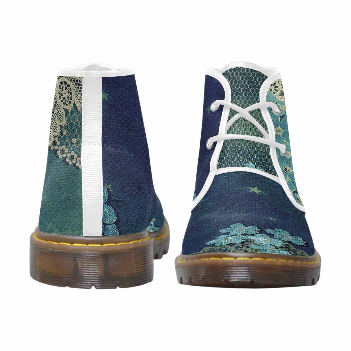 Lace Print, Cute comfy womens Chukka boots, design 04