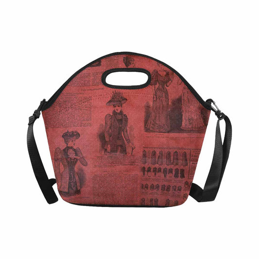 Antique general print, insulated lunch bag, design 37