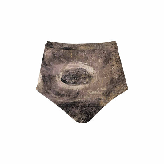 Vintage floral High waist bikini bottom, Design 16