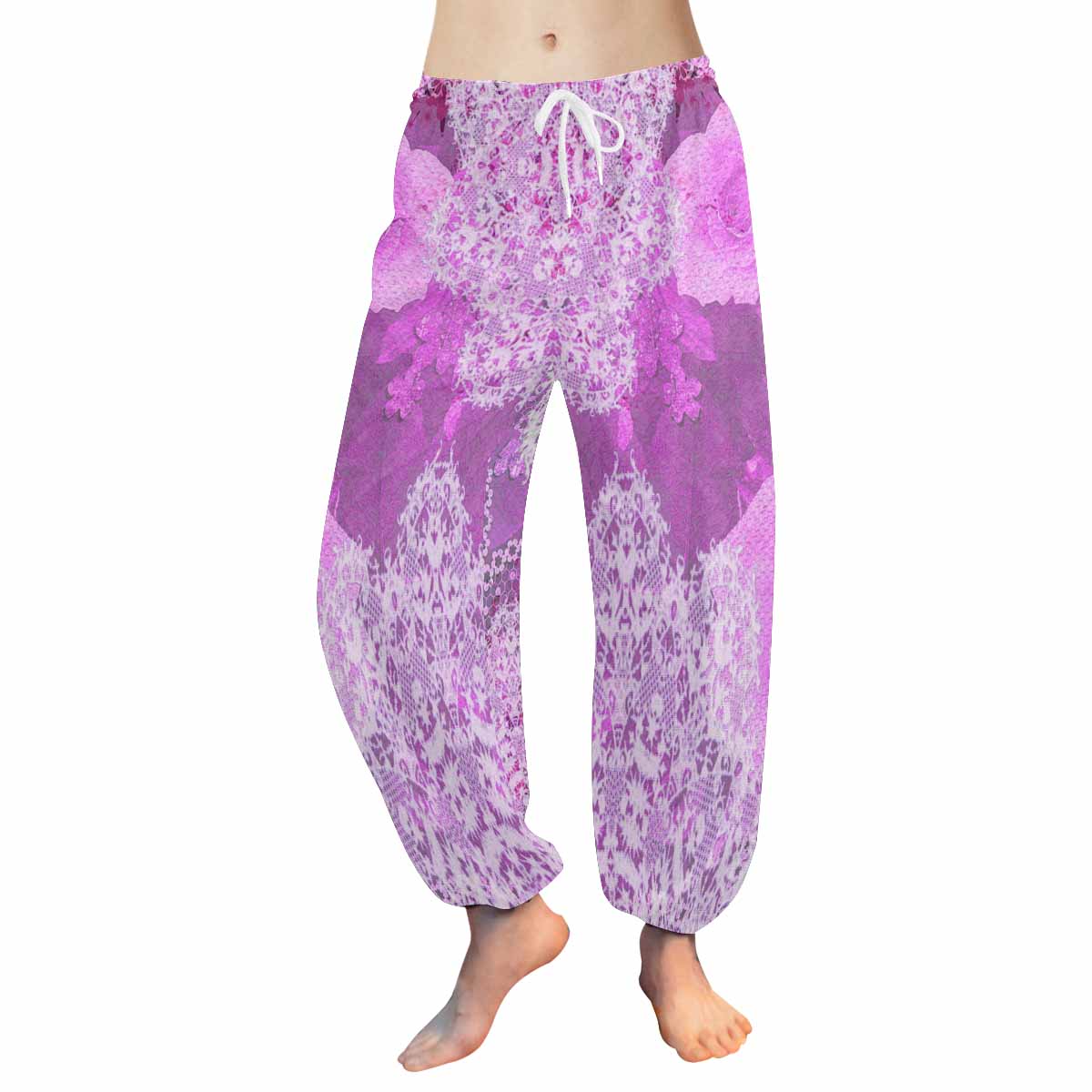 Victorian lace print Haram pants, loose comfy pants design 03