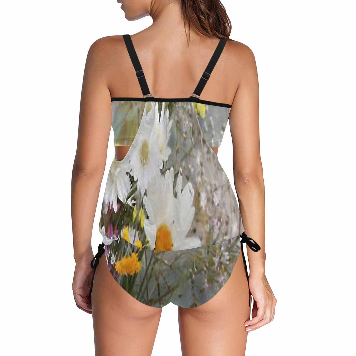 Vintage floral,cover belly tankini beach wear, swim wear, Design 02