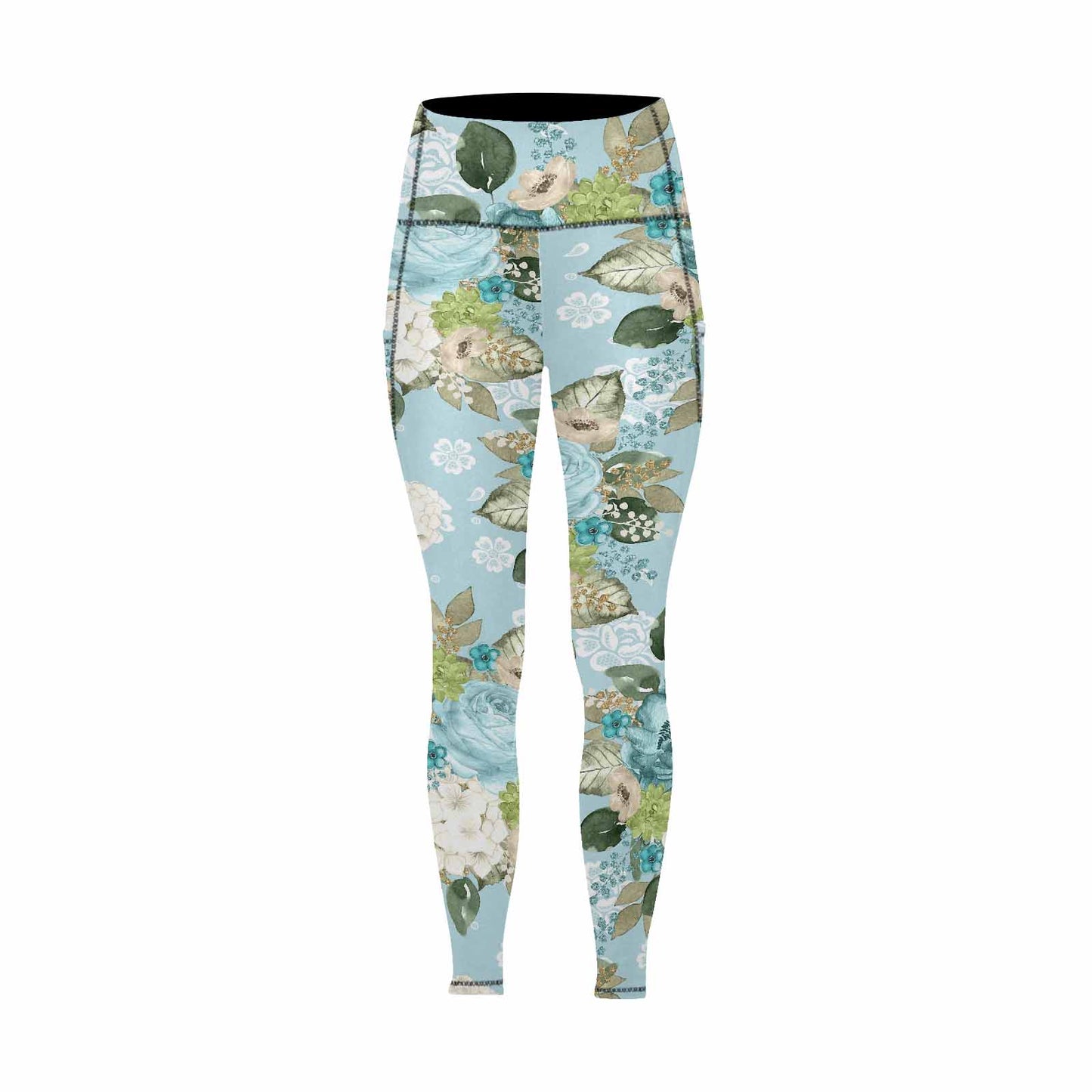 Floral 2, active wear leggings, outside surge, design 28