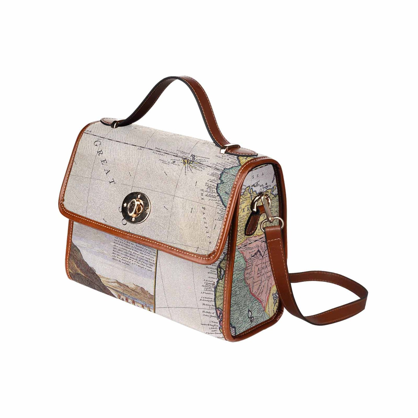 Antique Map Handbag, Model 1695341, Design 40