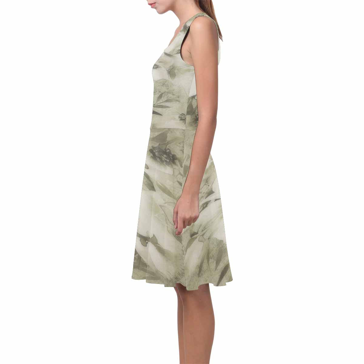 Vintage floral short summer flare dress,  XS to 3XL plus size, model D09534 Design 03x