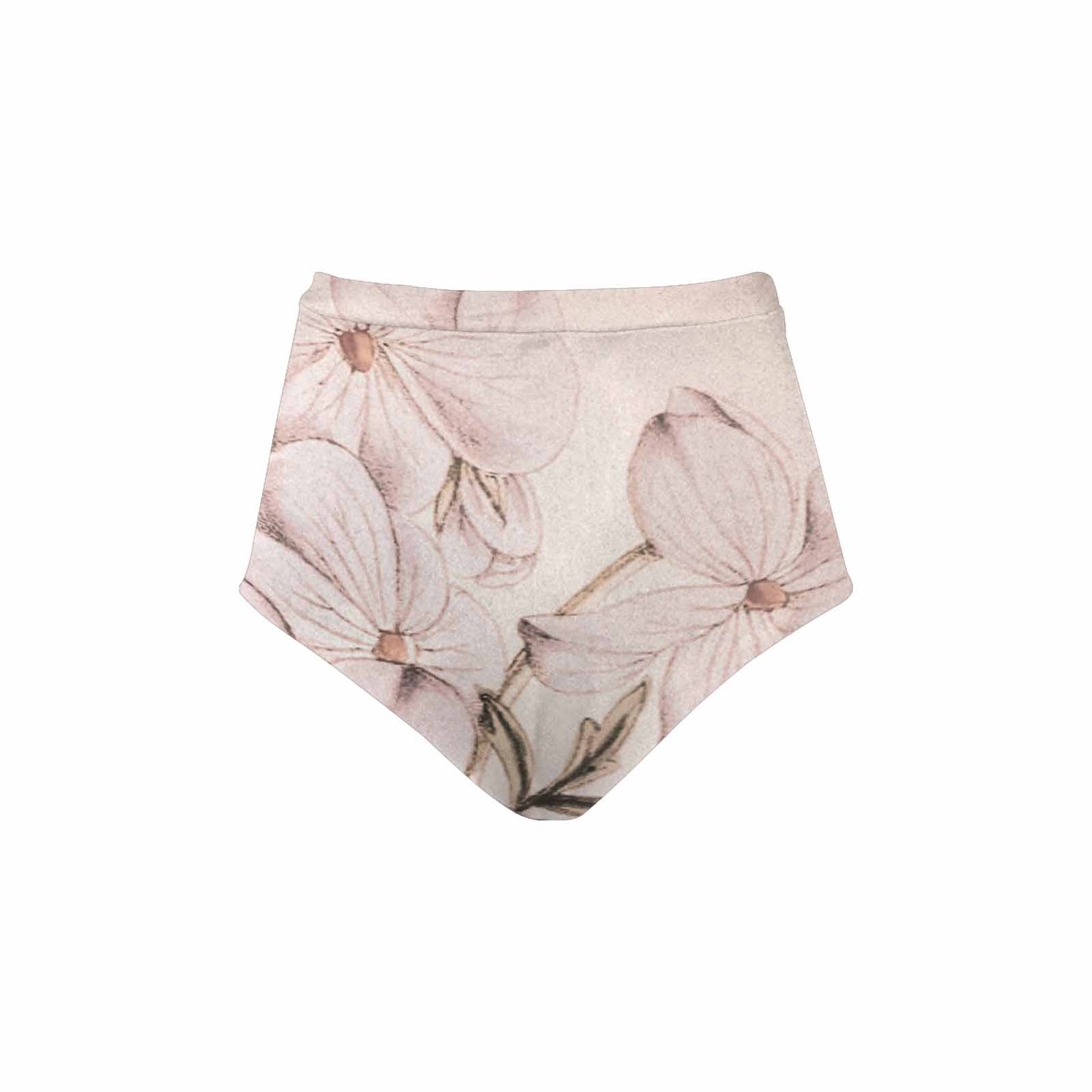 Vintage floral High waist bikini bottom, Design 13x