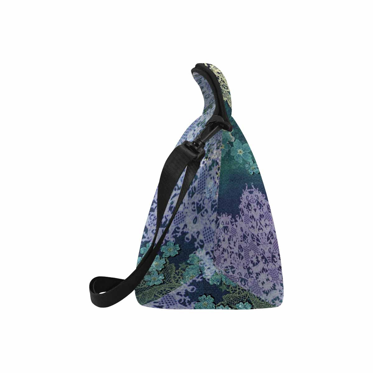 Victorian lace print insulated lunch bag, design 05