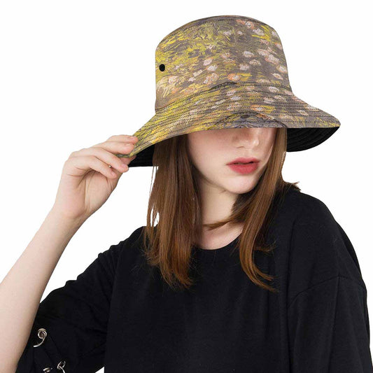 Vintage floral unisex bucket boonie Hat, outdoors hat, Design 05x