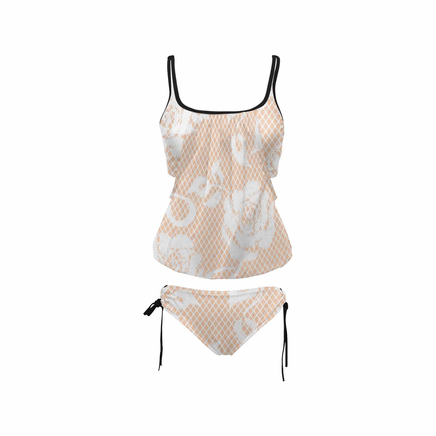 Tankini cover belly swim wear, Printed Victorian lace design 16