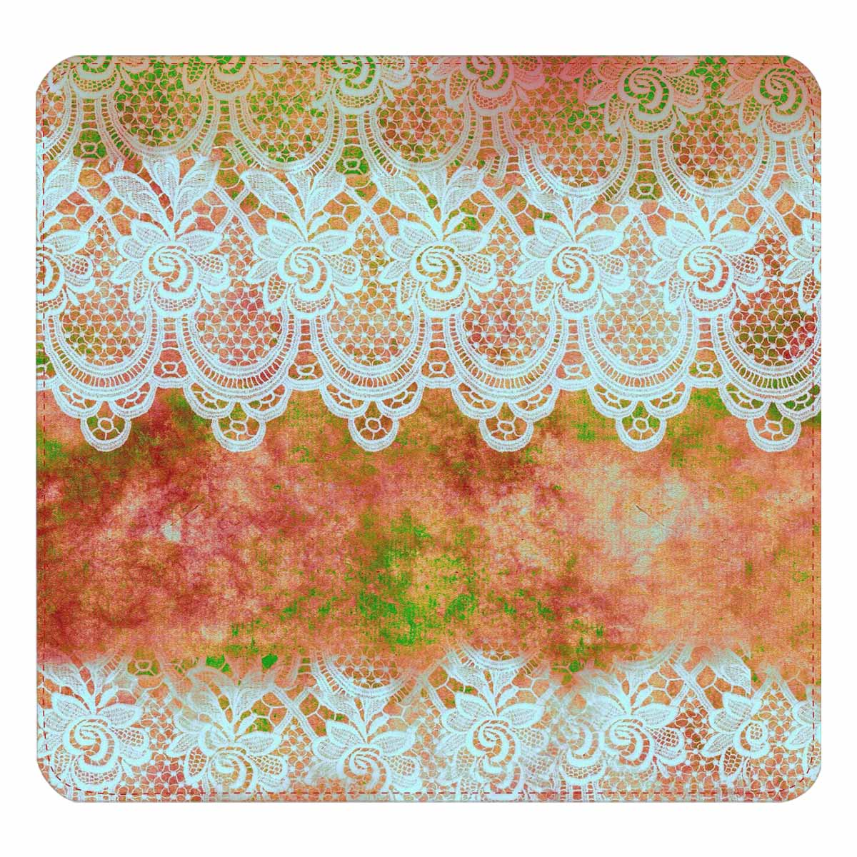 Victorian lace print womens wallet, clutch purse, red trim, design 31