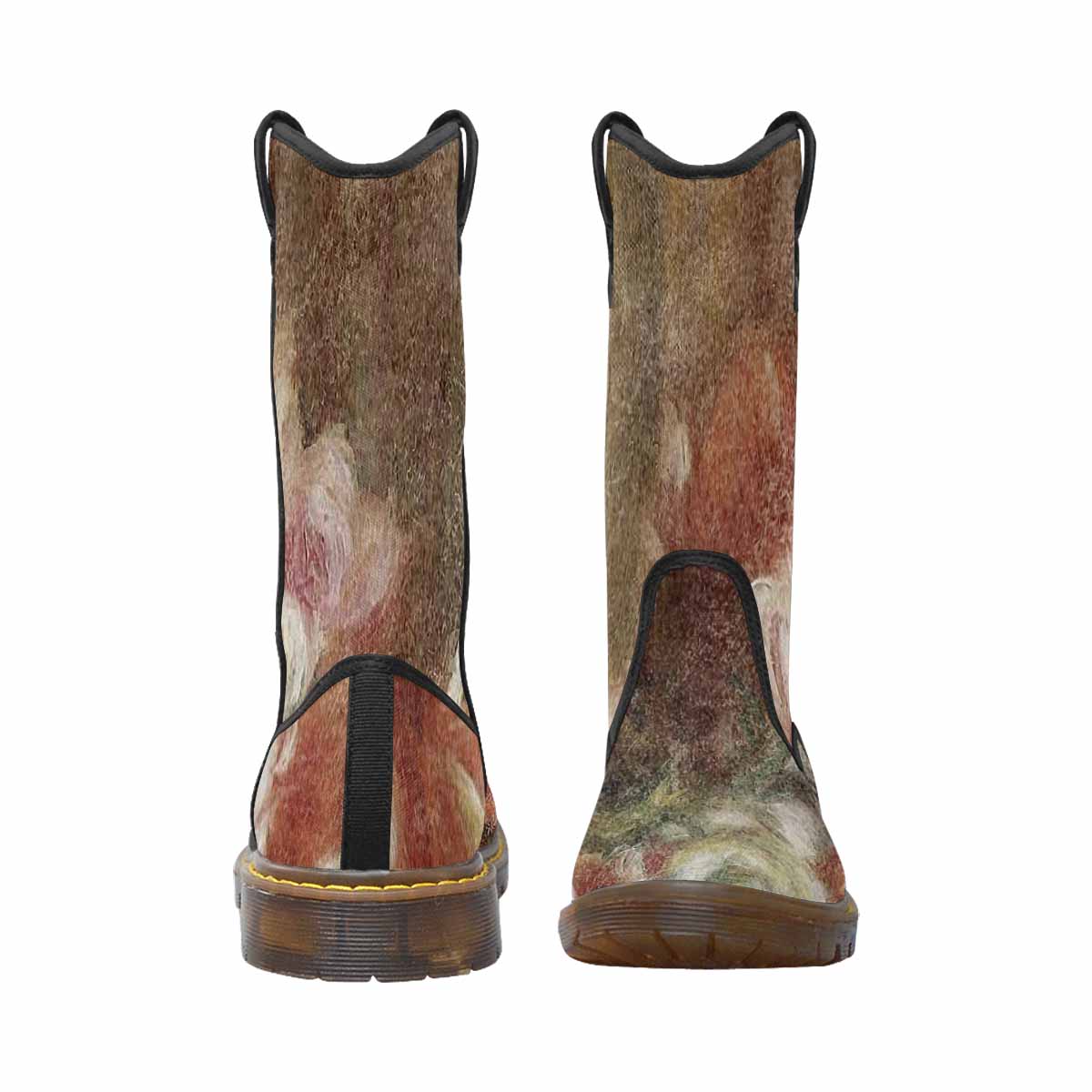 Vintage floral print, western lumber boots Design 15