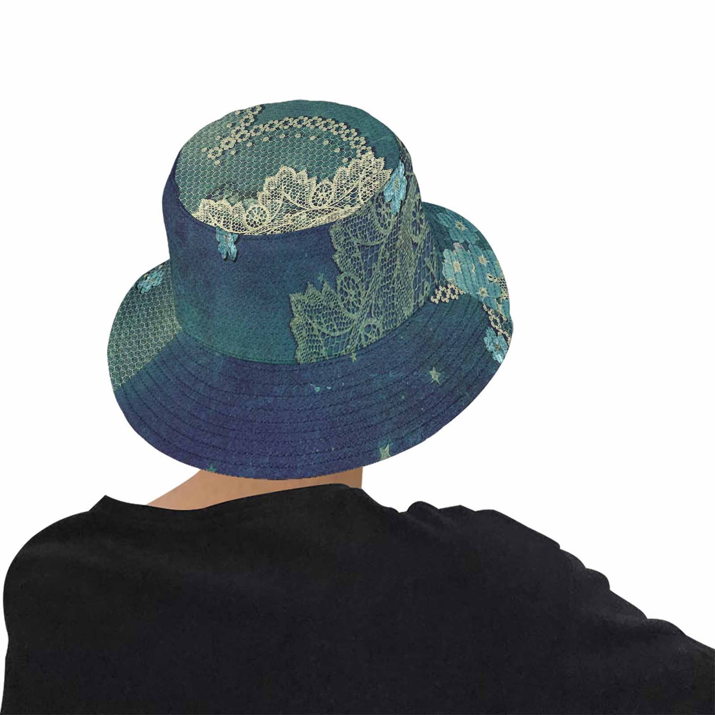 Victorian lace Bucket Hat, outdoors hat, design 04
