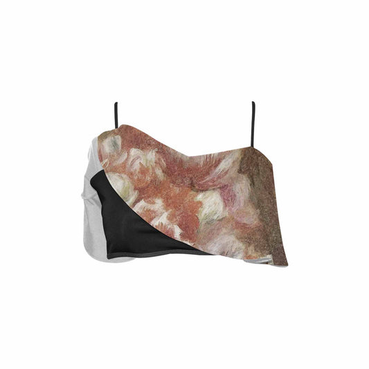 Vintage floral flounce bikini top, Design 15