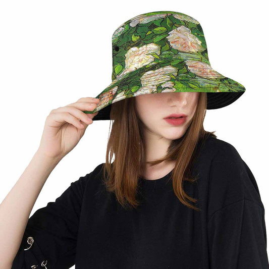 Vintage floral unisex bucket boonie Hat, outdoors hat, Design 06