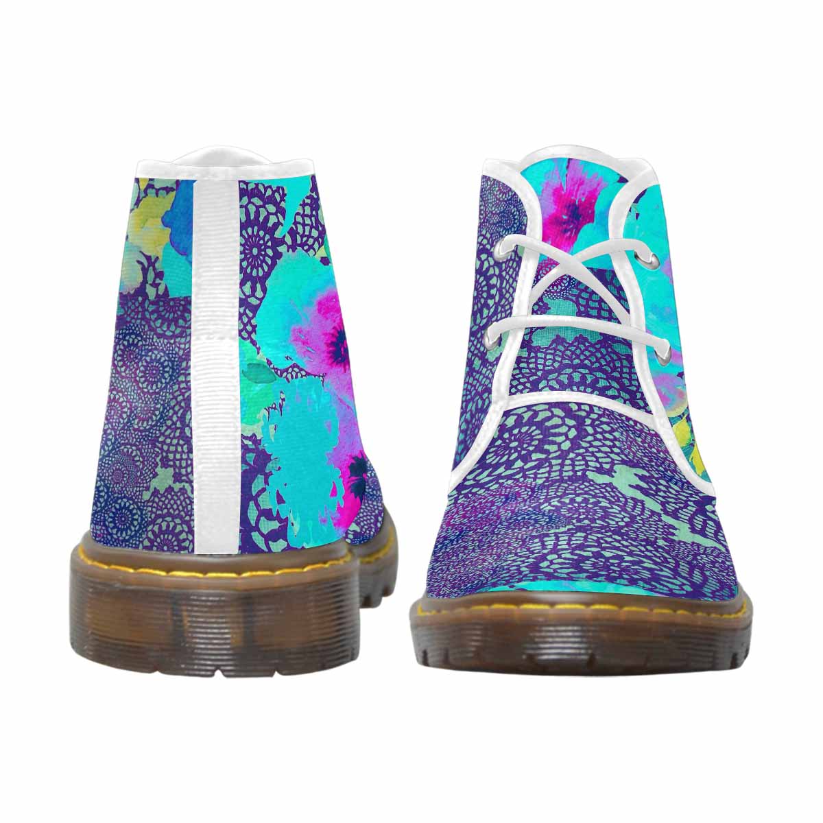 Lace Print, Cute comfy womens Chukka boots, design 14
