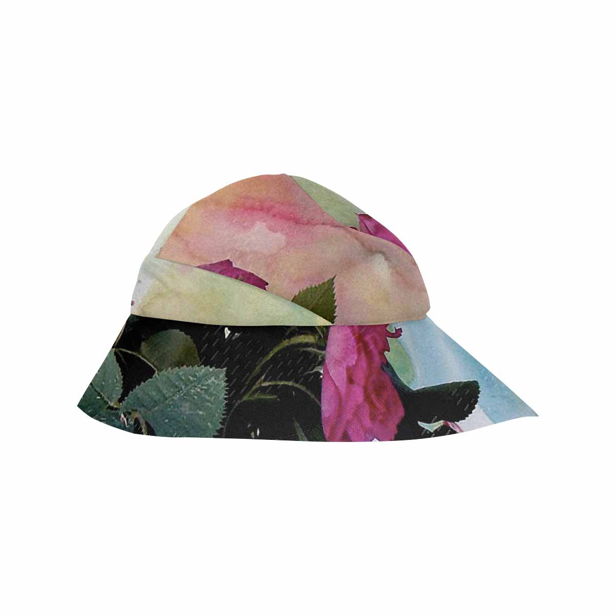 Vintage floral wide brim sunvisor Hat, outdoors hat, Design 21