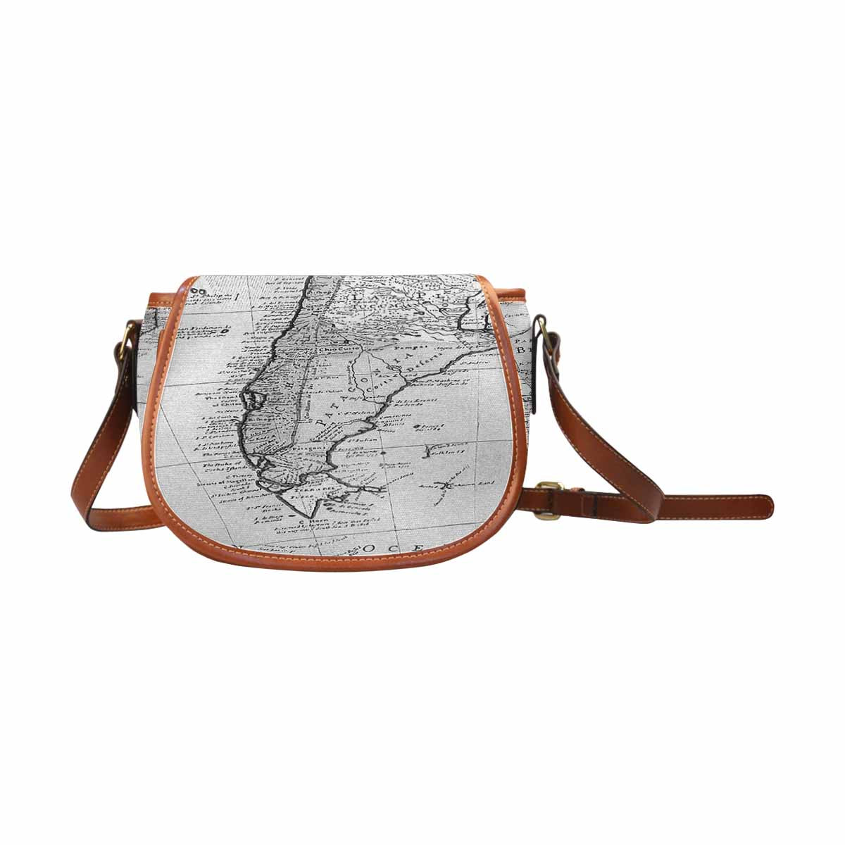 Antique Map design Handbag, saddle bag, Design 38