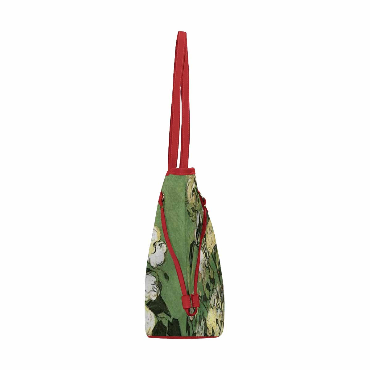Vintage Floral Handbag, Classic Handbag, Mod 1695361 Design 55 RED TRIM