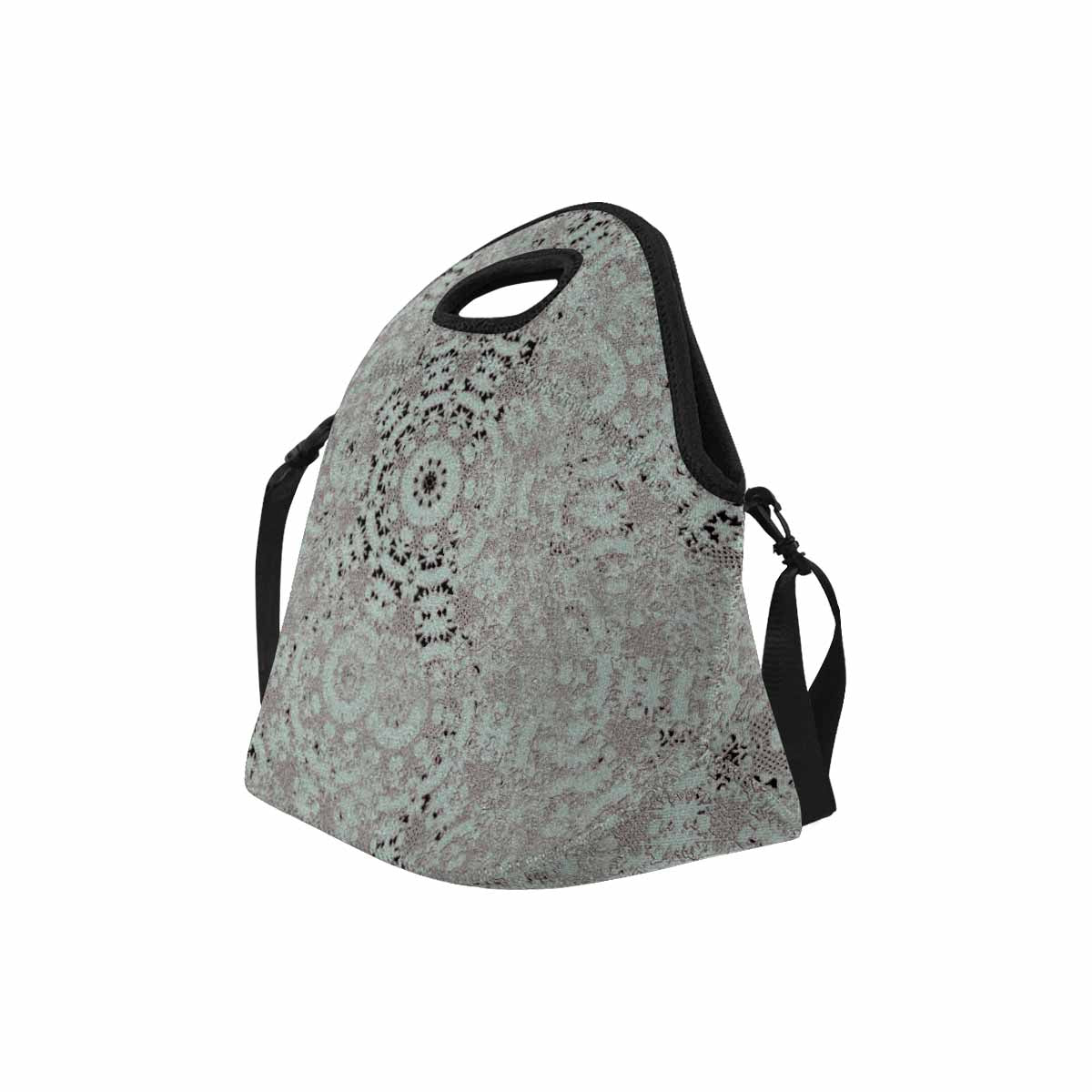Victorian lace print insulated lunch bag, design 51