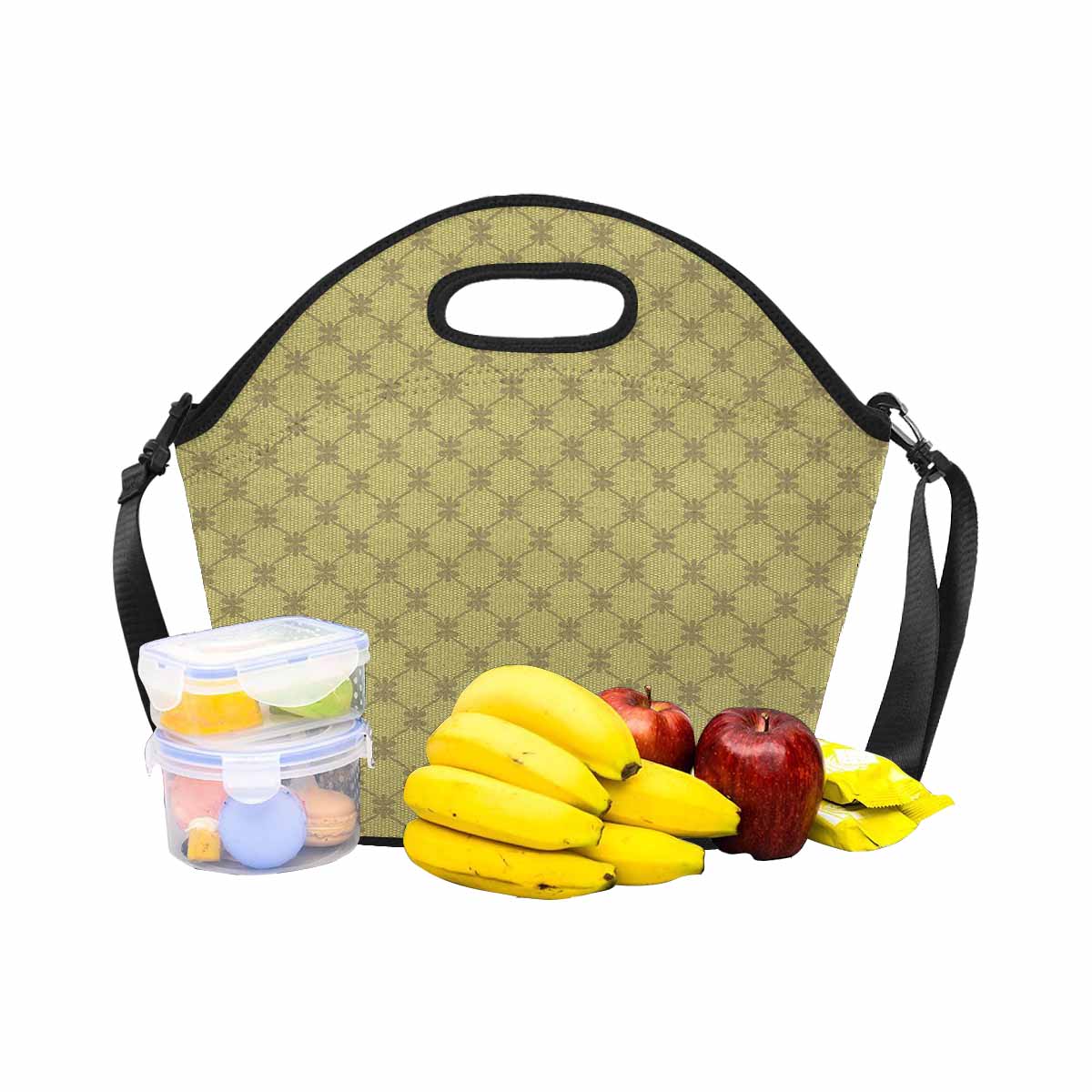 Antique general print, insulated lunch bag, design 04