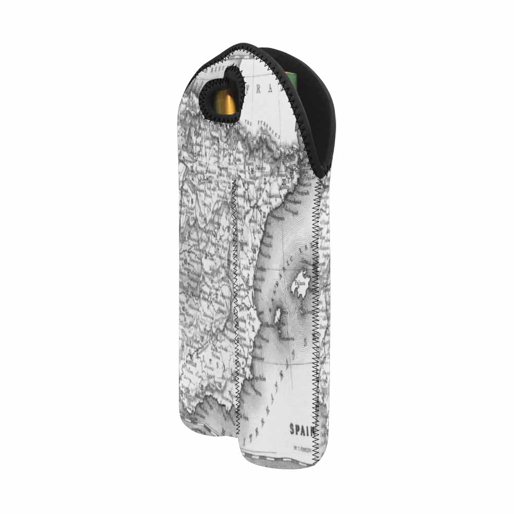 2 Bottle Antique map wine bag,Design 14