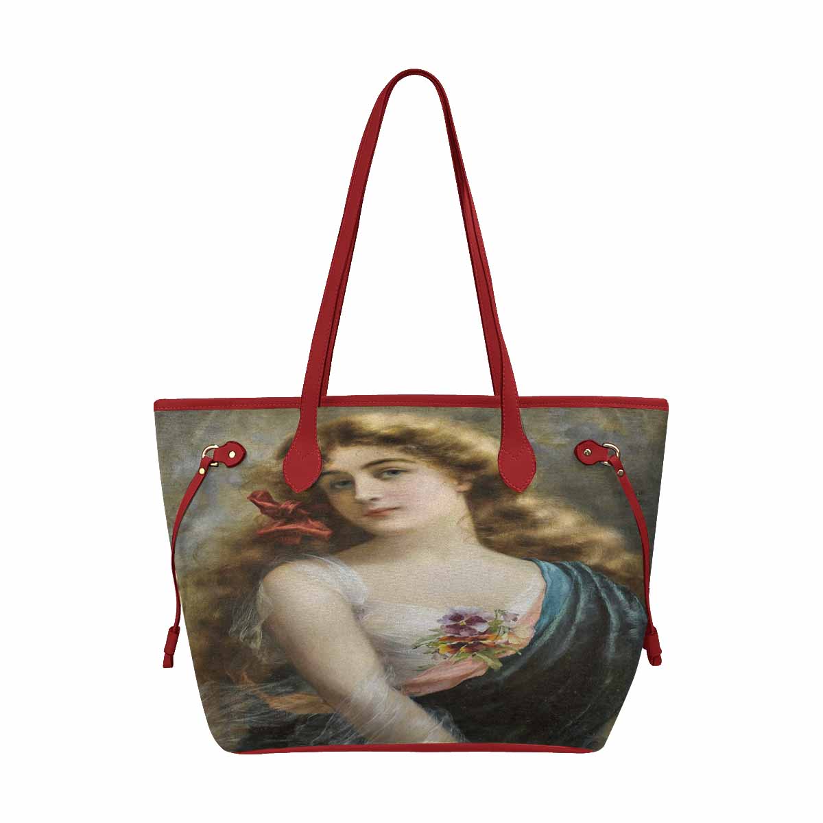 Victorian Lady Design Handbag, Model 1695361, An Auburn Beauty, RED TRIM