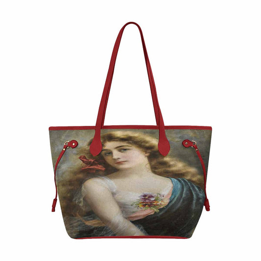 Victorian Lady Design Handbag, Model 1695361, An Auburn Beauty, RED TRIM
