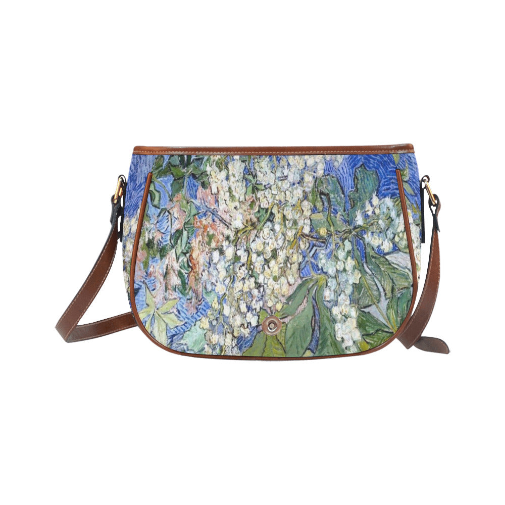 Vintage floral handbag, Design 04 Model 1695341 Saddle Bag/Large (Model 1649)