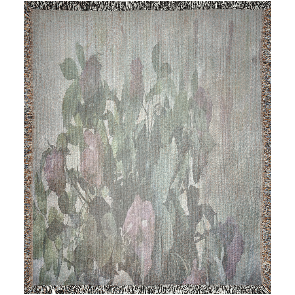 100% cotton Vintage Floral design woven blanket, 50 x 60 or 60 x 80in, Design 23