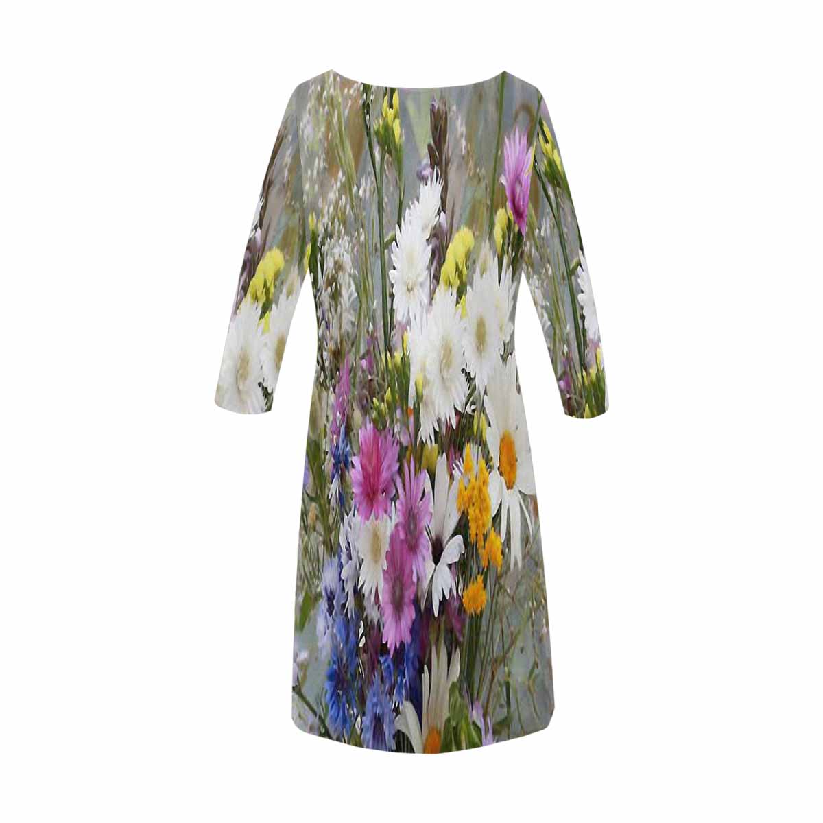 Vintage floral loose dress, XS to 3X plus size, model D29532 Design 02