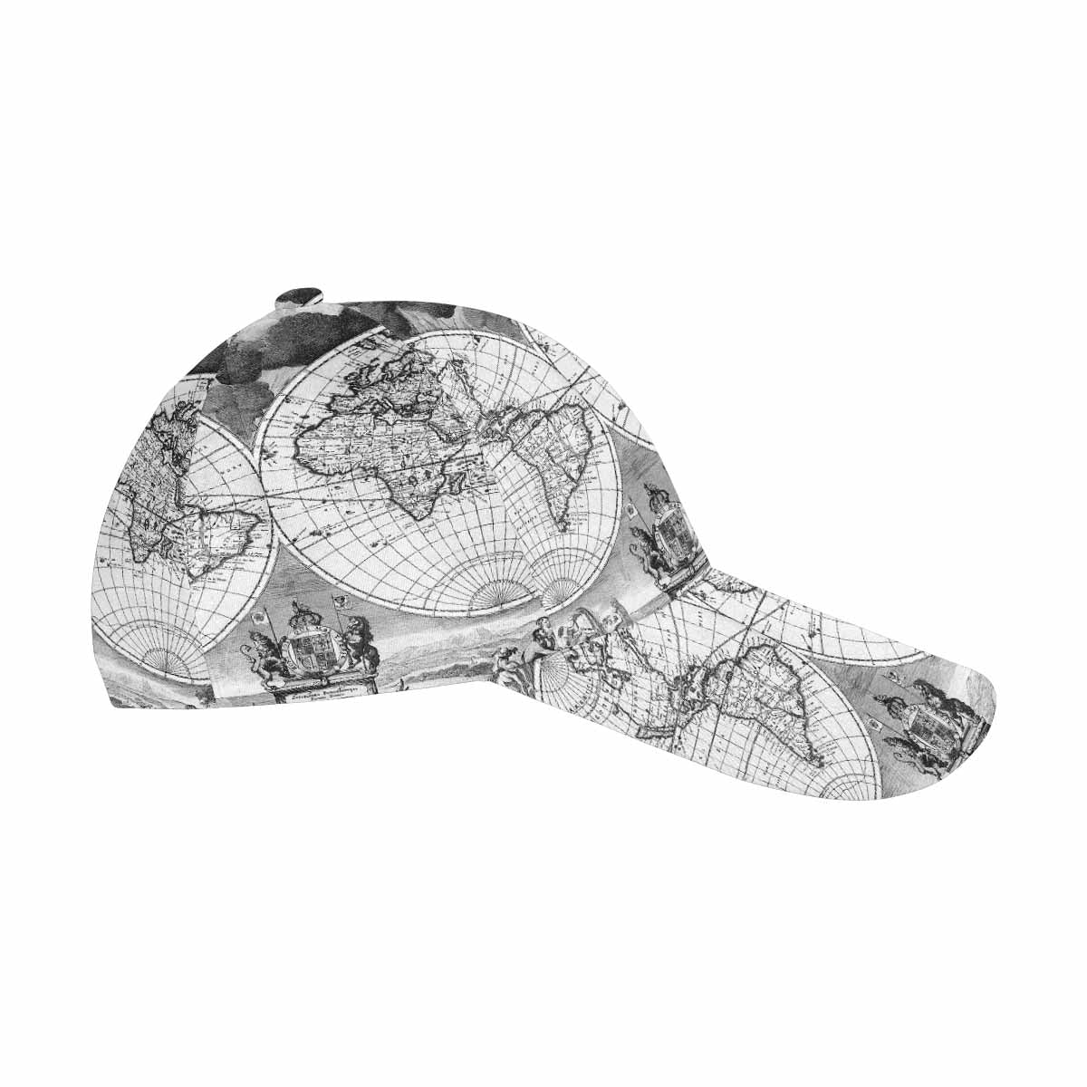 Antique Map design dad cap, trucker hat, Design 17