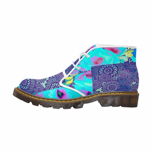 Lace Print, Cute comfy womens Chukka boots, design 14
