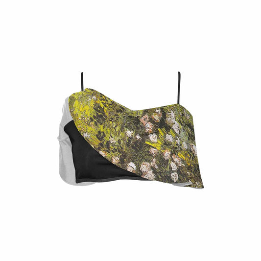 Vintage floral flounce bikini top, Design 05