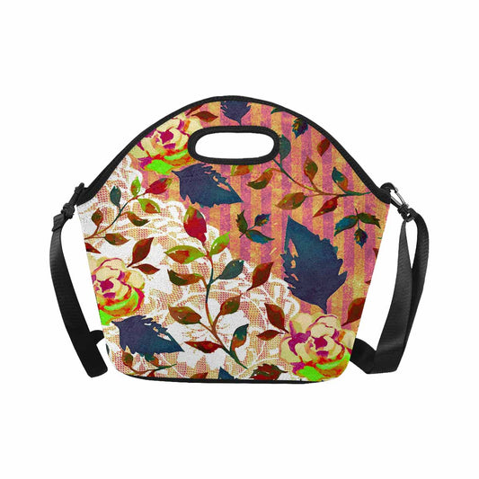 Victorian lace print insulated lunch bag, design 22